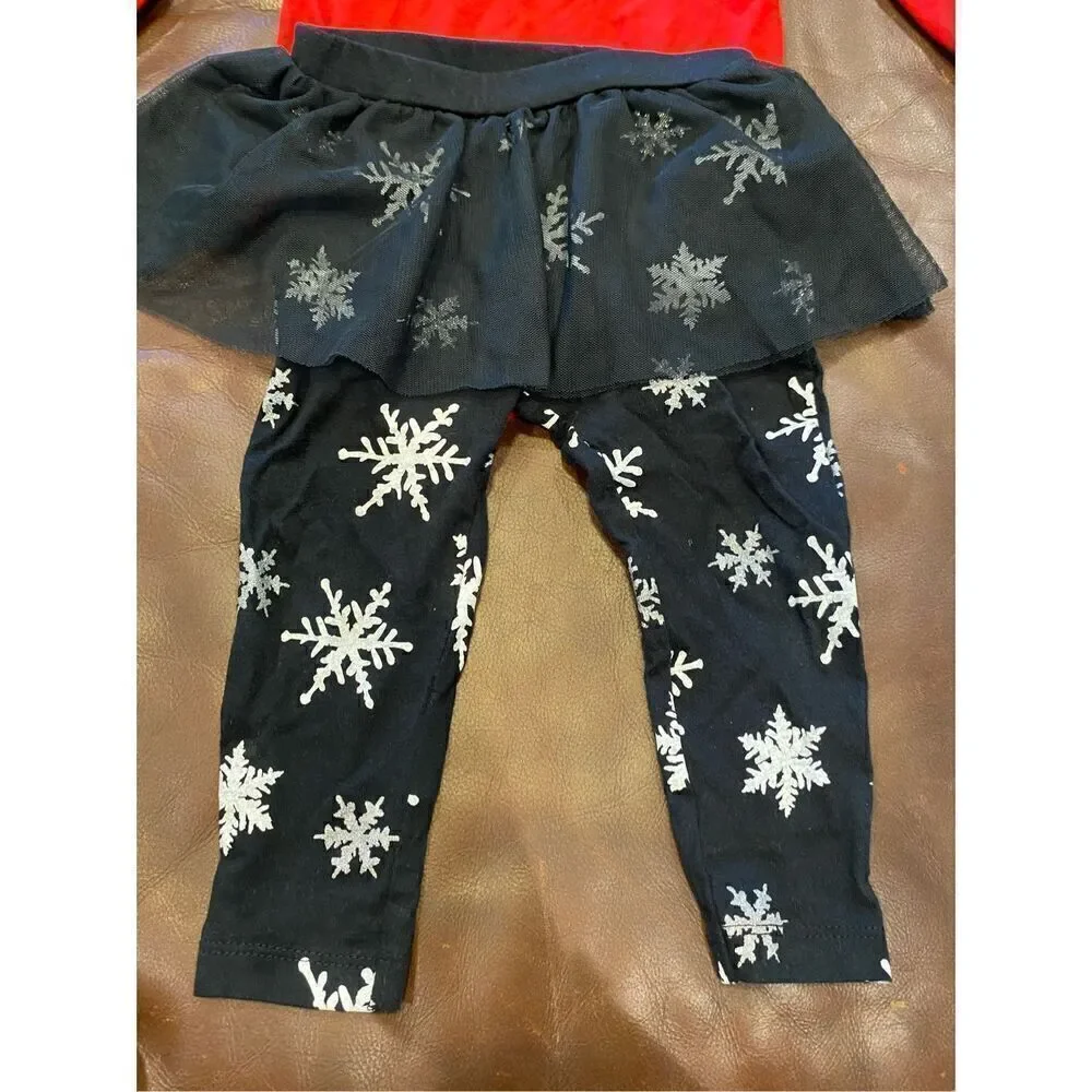 ✅Carter’s red and black snowflake outfit. Christmas winter festive size 12 month